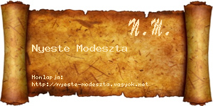 Nyeste Modeszta névjegykártya